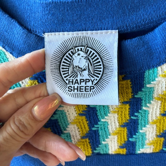 HAPPY SHEEP Crew Neck Cotton Sweater! NWT! - Picture 3 of 6